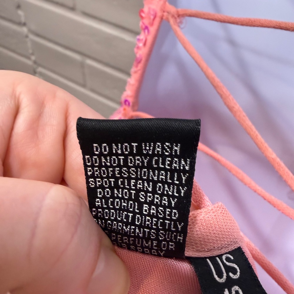 Aleta 777 Sequin Beaded Lace Up Back Mini Dress Bubblegum Pink 10 Prom Cocktail - Picture 12 of 16